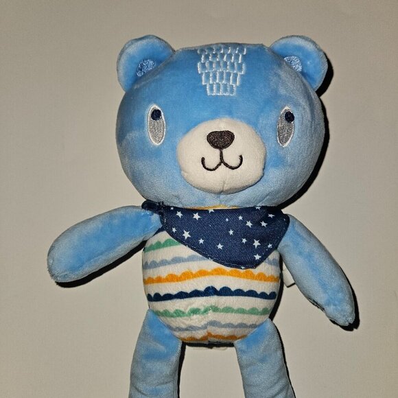 Stepping Stones Blue Teddy Bear Plush 12" Lovey Stuffed Animal Toy - Picture 2 of 9